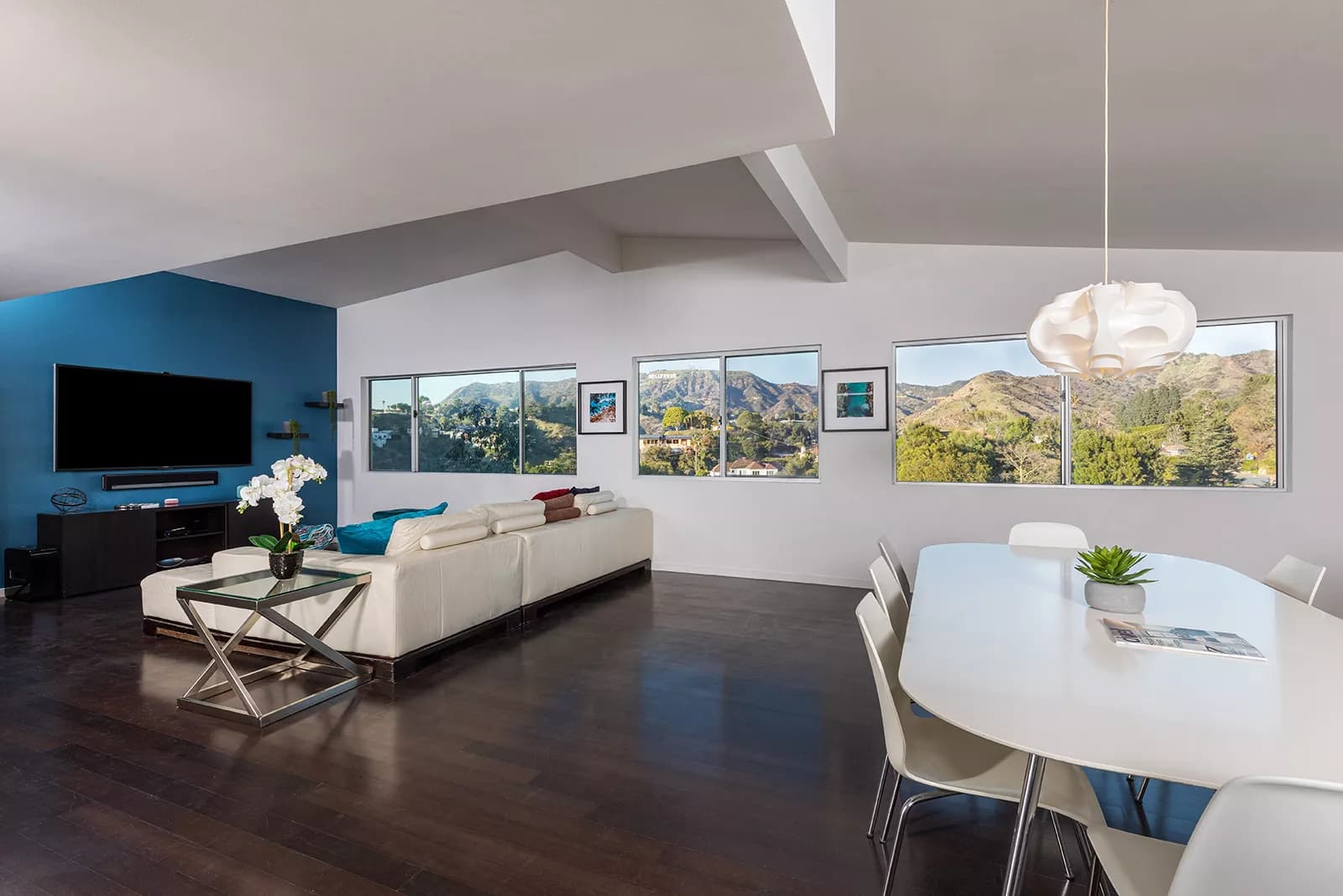 Modern Hollywood Hills vacation rental with canyon views, managed by LALuxuryBnB